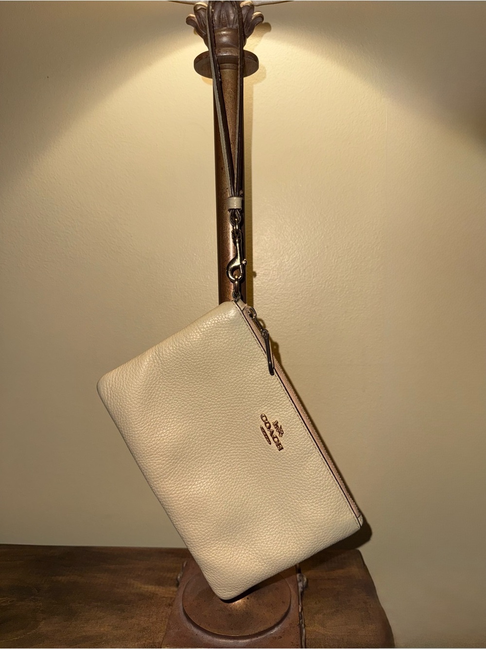 Coach Pebbled Leather Wristlet